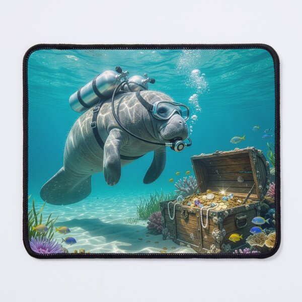 Item preview, Manatee Finds Blackbeard's Treasure designed and sold by Tridentulus.