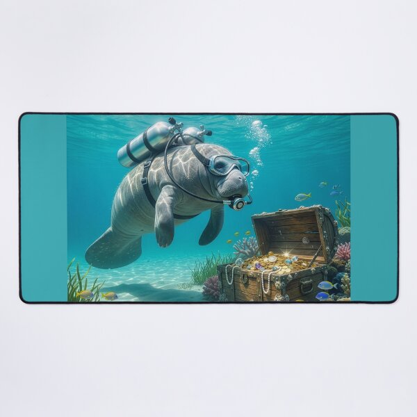 Item preview, Manatee Finds Blackbeard's Treasure designed and sold by Tridentulus.