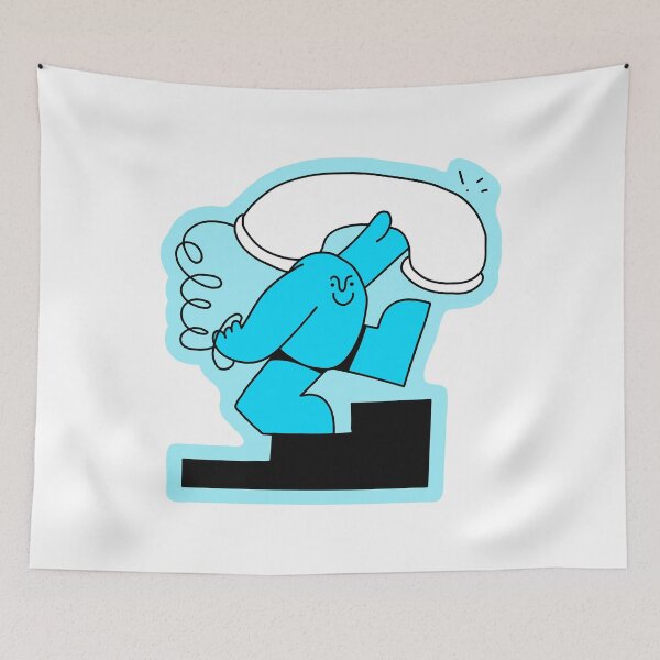Item preview, Blue Cartoon Phone Guy designed and sold by WokeBespoke.