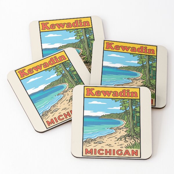 Item preview, Kewadin Michigan - Vintage Traverse Bay Design designed and sold by TheOldMittenIllustrated.
