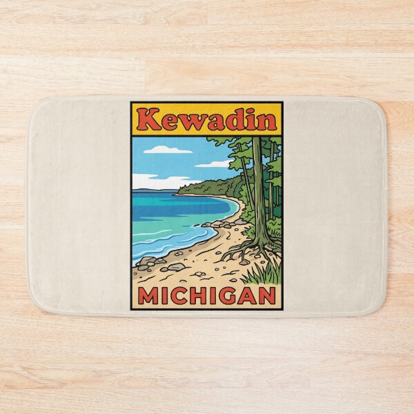 Item preview, Kewadin Michigan - Vintage Traverse Bay Design designed and sold by TheOldMittenIllustrated.
