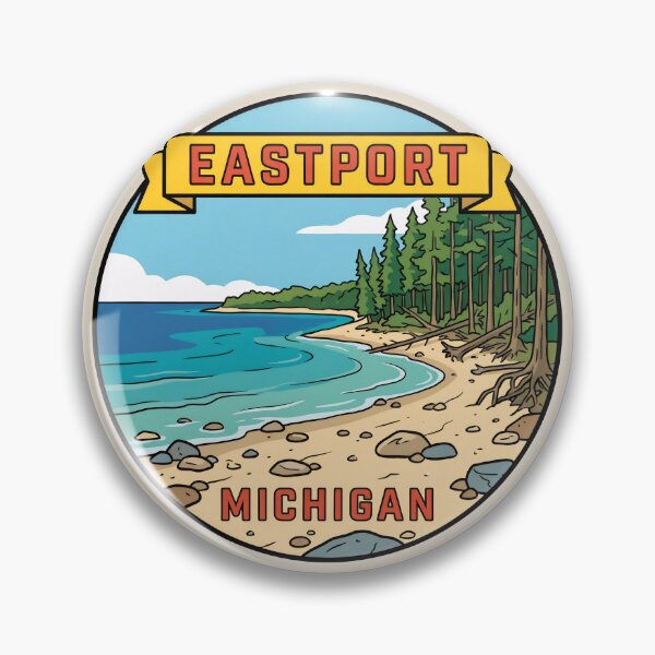 Item preview, Eastport Michigan - Vintage Traverse Bay Design designed and sold by TheOldMittenIllustrated.
