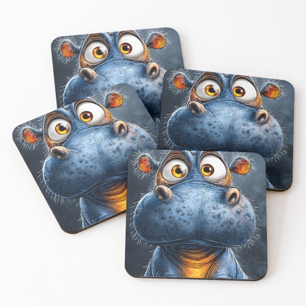 Item preview, Cute Cartoon Hippo with Big Eyes and Playful Smile designed and sold by Artessie.