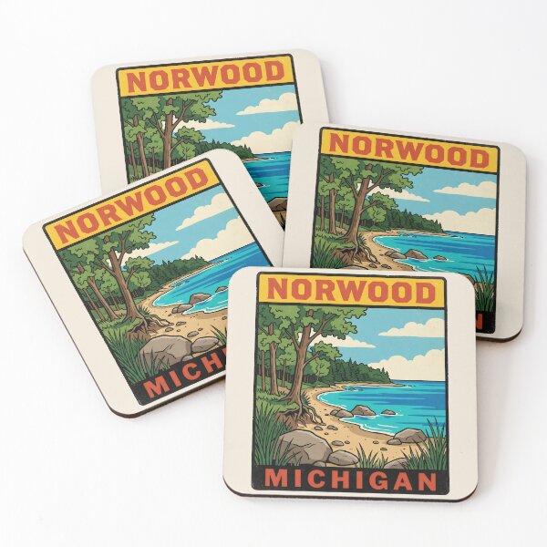 Item preview, Norwood Michigan - Vintage Traverse Bay Design designed and sold by TheOldMittenIllustrated.