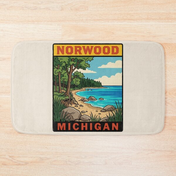 Item preview, Norwood Michigan - Vintage Traverse Bay Design designed and sold by TheOldMittenIllustrated.