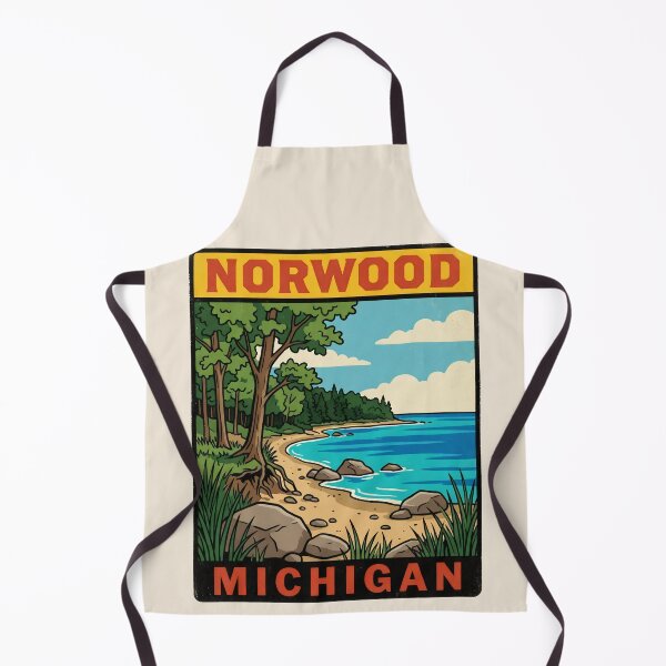 Item preview, Norwood Michigan - Vintage Traverse Bay Design designed and sold by TheOldMittenIllustrated.