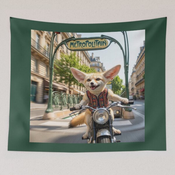 Item preview, Madcap Fennec Fox Motorcycles Out of Paris Metro designed and sold by Tridentulus.