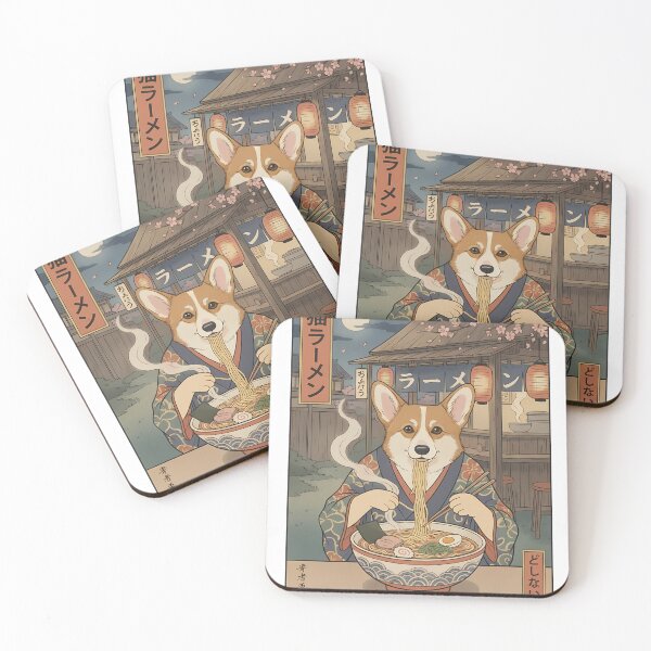 Item preview, Cute Corgi Dog Eating Japanese Ramen Noodles designed and sold by k3rstman1.