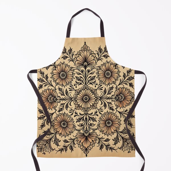 Item preview, Intricate henna pattern on a paper, with flowers and leaves and geometric art designed and sold by Shelley Loewnau-Jones Studio.