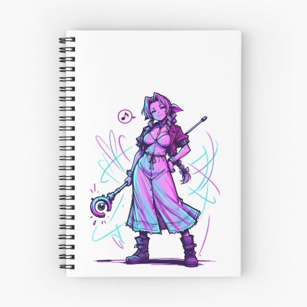Item preview, Aerith Final Fantasy VII  Synthwave Graffiti Sticker designed and sold by CrasHthe2nd.