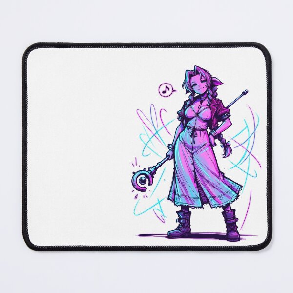 Item preview, Aerith Final Fantasy VII Synthwave Graffiti Sticker designed and sold by CrasHthe2nd.