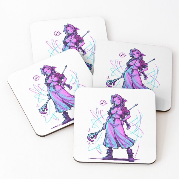 Item preview, Aerith Final Fantasy VII  Synthwave Graffiti Sticker designed and sold by CrasHthe2nd.