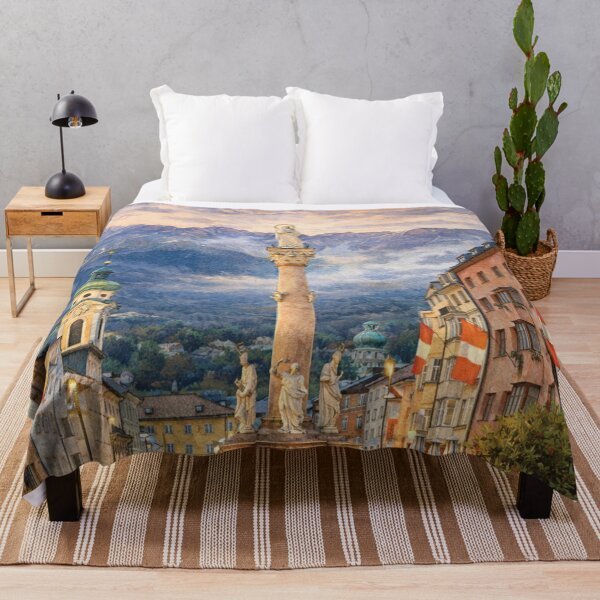 Item preview, Innsbruck Old Town at Sunset – Austria Alps Charm designed and sold by Era-of-Traveler.