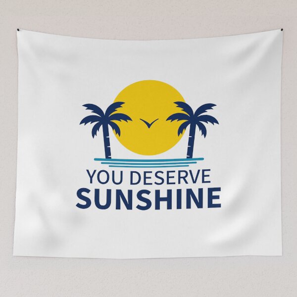 Item preview, You Deserve Sunshine – Positive Uplifting Beach Quote designed and sold by Shape Snip Studio.