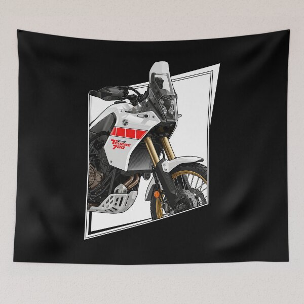Item preview, Yamaha Ténéré 700 White and Red Close-Up Rally Motorcycle Artwork designed and sold by enzoade.