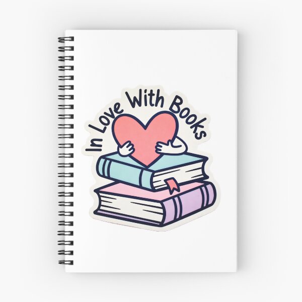 Item preview, Inlove with books, Heart and books design showing love for reading on a simple background designed and sold by SpaceartLilu.