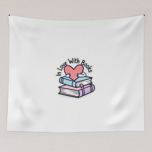 Item preview, Inlove with books, Heart and books design showing love for reading on a simple background designed and sold by SpaceartLilu.