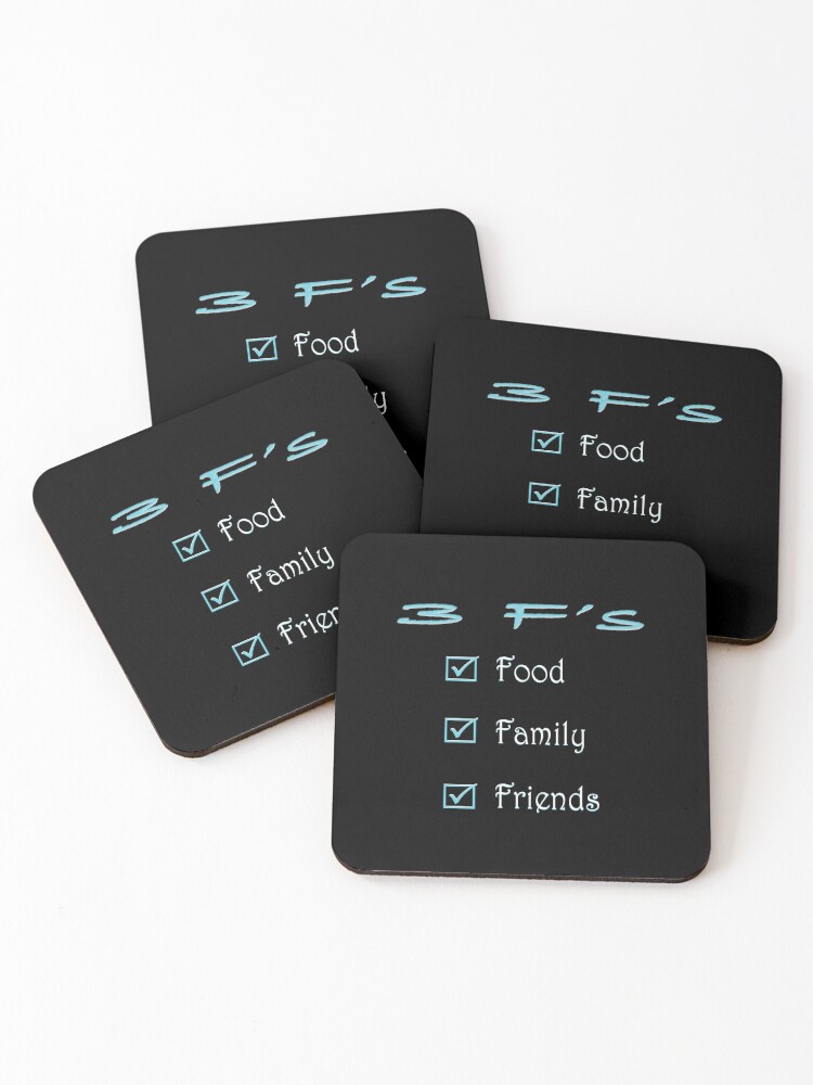 Thumbnail 1 of 5, Coasters (Set of 4), 3Fs designed and sold by ColorGiggles.