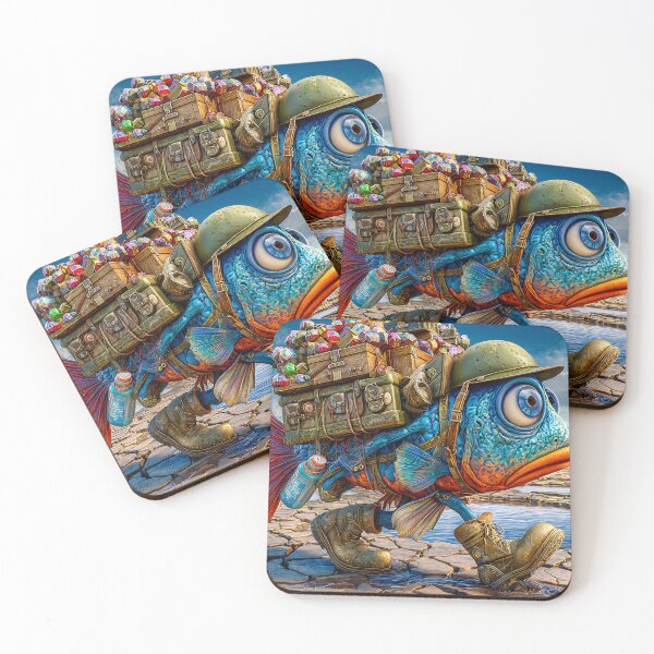 Item preview, Adventurous Fish Carrying Supplies Across Dry Land designed and sold by Artessie.