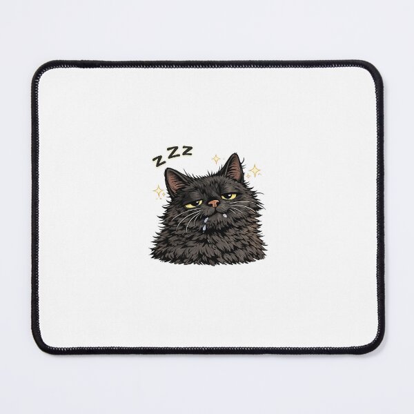 Item preview, Sleepy Black Cat Illustration designed and sold by Beachy Beasts.