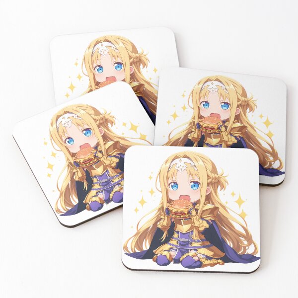 Item preview, Alice Zuberg Sword Art Online Anime Girl Kawaii Chibi Burger Sparkle Bite designed and sold by mildaclairmo.