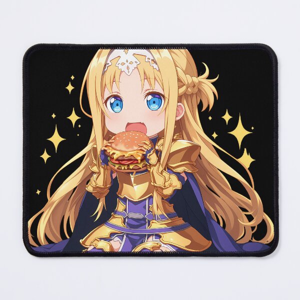 Item preview, Alice Zuberg Sword Art Online Anime Girl Kawaii Chibi Burger Sparkle Bite designed and sold by mildaclairmo.