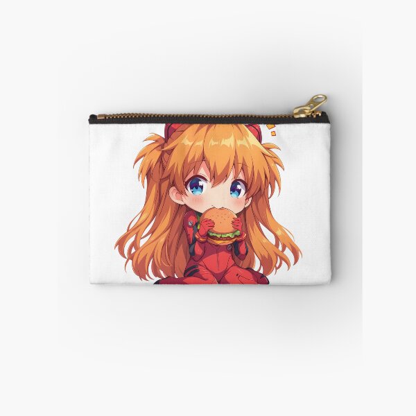 Item preview, Asuka Langley Soryu Neon Genesis Evangelion Anime Girl Kawaii Chibi Burger Cute Bite designed and sold by mildaclairmo.