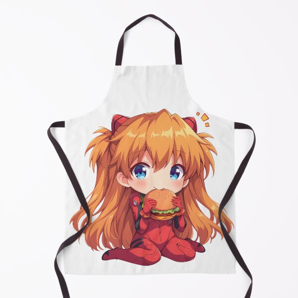 Item preview, Asuka Langley Soryu Neon Genesis Evangelion Anime Girl Kawaii Chibi Burger Cute Bite designed and sold by mildaclairmo.