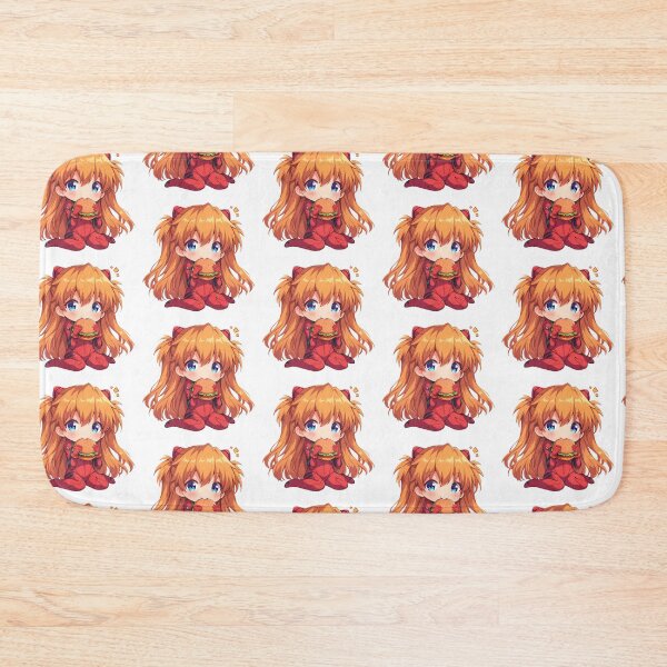 Item preview, Asuka Langley Soryu Neon Genesis Evangelion Anime Girl Kawaii Chibi Burger Cute Bite designed and sold by mildaclairmo.