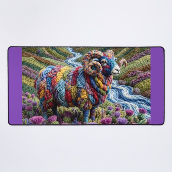 Item preview, Yarn Sheep in a Yarn Highland Thistle Patch designed and sold by Tridentulus.