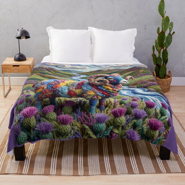 Item preview, Yarn Sheep in a Yarn Highland Thistle Patch designed and sold by Tridentulus.