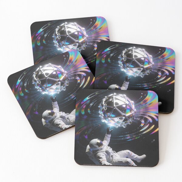 Item preview, The Artifact - Surreal Chrome Astronaut & Rainbow Ripple designed and sold by Hidden Layer Studio.