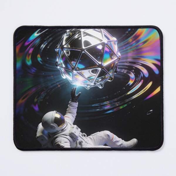 Item preview, The Artifact - Surreal Chrome Astronaut & Rainbow Ripple designed and sold by Hidden Layer Studio.
