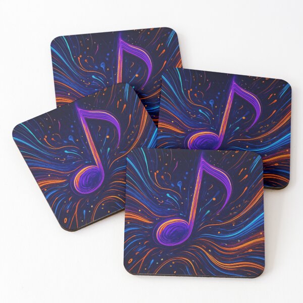 Item preview, Cosmic Musical Note in Neon Abstract Art designed and sold by Golazos.