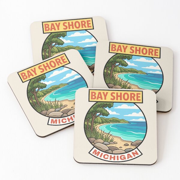 Item preview, Bay Shore Michigan - Vintage Little Traverse Bay Design designed and sold by TheOldMittenIllustrated.