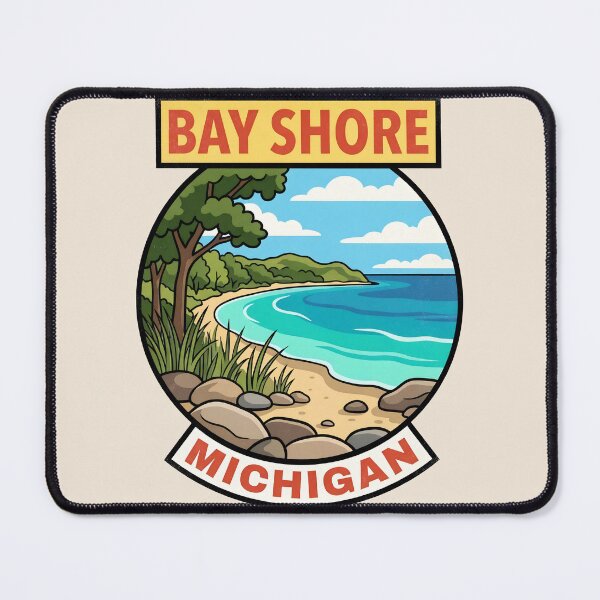 Item preview, Bay Shore Michigan - Vintage Little Traverse Bay Design designed and sold by TheOldMittenIllustrated.