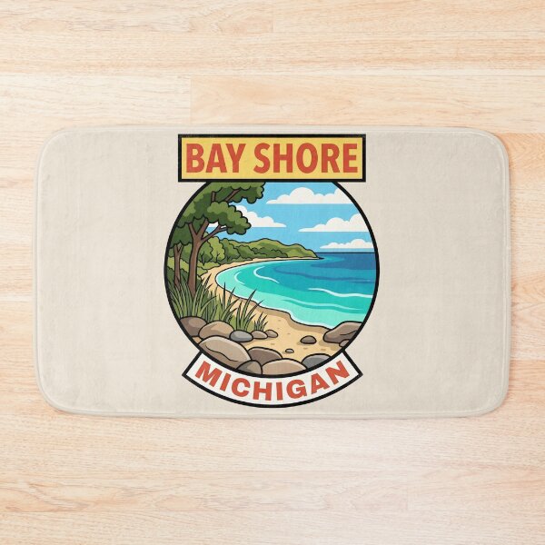 Item preview, Bay Shore Michigan - Vintage Little Traverse Bay Design designed and sold by TheOldMittenIllustrated.