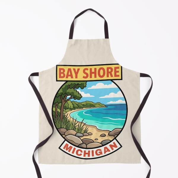 Item preview, Bay Shore Michigan - Vintage Little Traverse Bay Design designed and sold by TheOldMittenIllustrated.