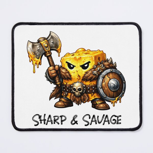 Item preview, Cheese Barbarian Warrior – Savage Funny Food Battle designed and sold by DigiWoosh.