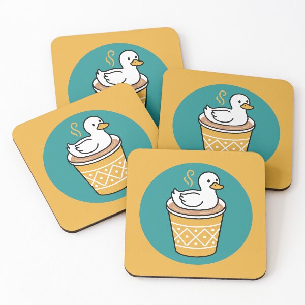 Item preview, Swimming In Karak - Cute Duck Tea Sticker designed and sold by minki-graphics.