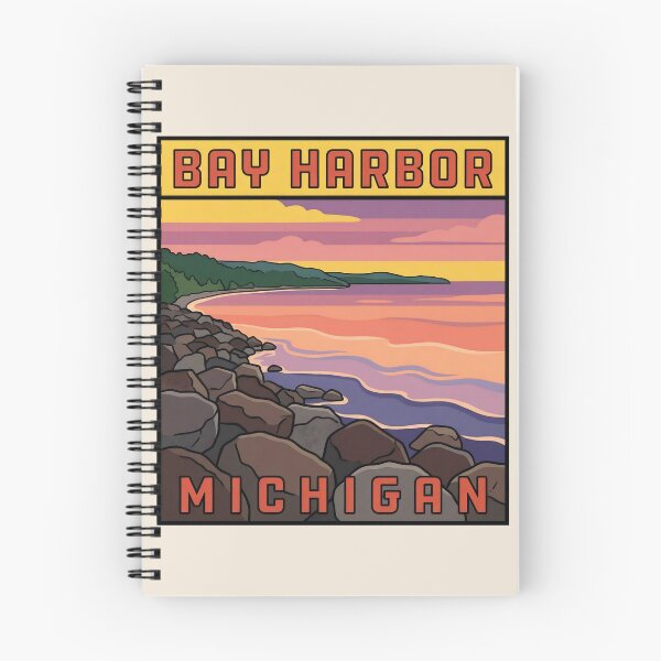Item preview, Bay Harbor Michigan - Vintage Little Traverse Bay Design designed and sold by TheOldMittenIllustrated.