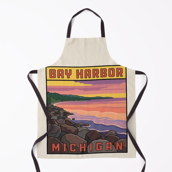 Item preview, Bay Harbor Michigan - Vintage Little Traverse Bay Design designed and sold by TheOldMittenIllustrated.