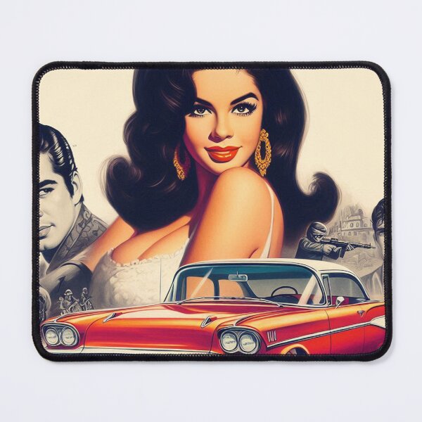 Item preview, Classic car Hot Woman  designed and sold by PulpVintage.
