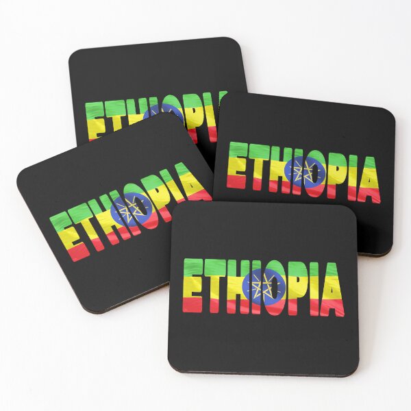 Item preview, ETHIOPIA - Flag Flying in Wind cut to Letters Souvenir Sticker Shirt designed and sold by Adam Gormley.