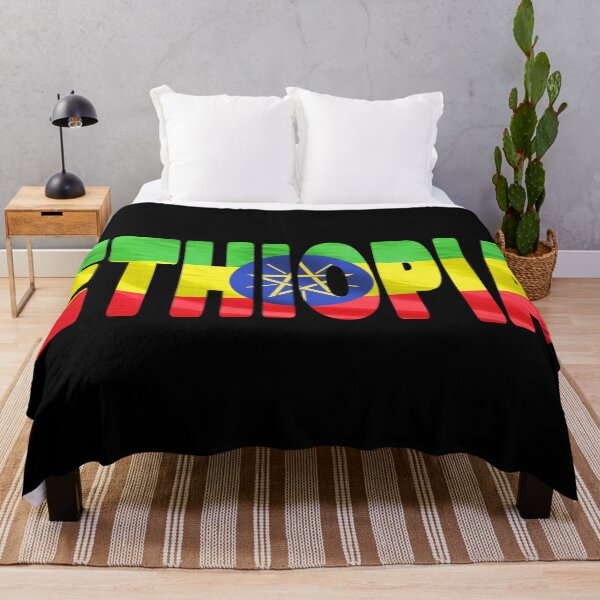 Item preview, ETHIOPIA - Flag Flying in Wind cut to Letters Souvenir Sticker Shirt designed and sold by Adam Gormley.