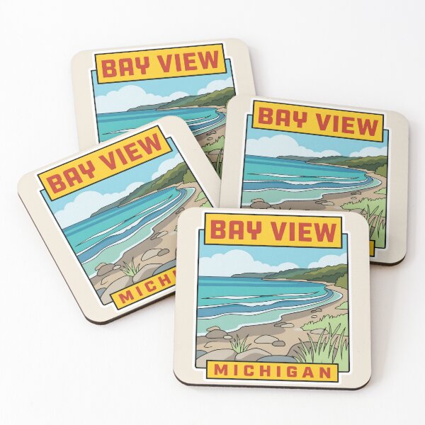 Item preview, Bay View Michigan - Vintage Little Traverse Bay Design designed and sold by TheOldMittenIllustrated.