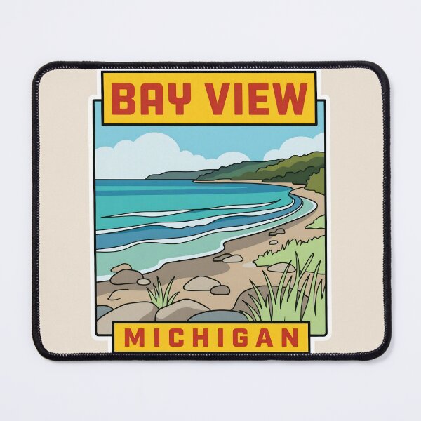 Item preview, Bay View Michigan - Vintage Little Traverse Bay Design designed and sold by TheOldMittenIllustrated.