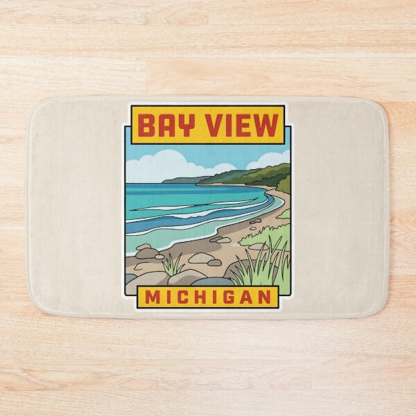 Item preview, Bay View Michigan - Vintage Little Traverse Bay Design designed and sold by TheOldMittenIllustrated.