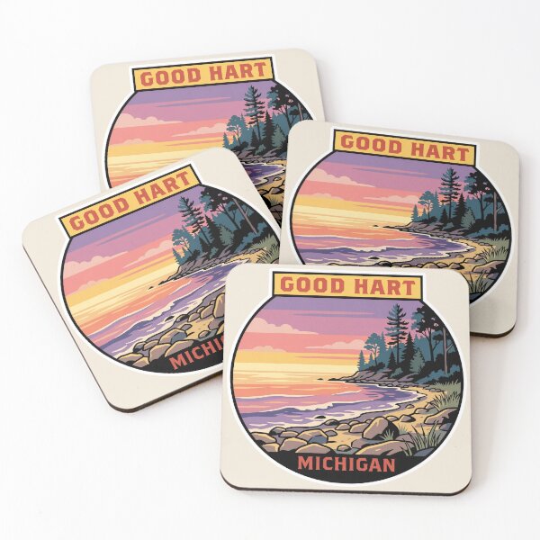 Item preview, Good Hart Michigan - Vintage Lake Michigan Design designed and sold by TheOldMittenIllustrated.