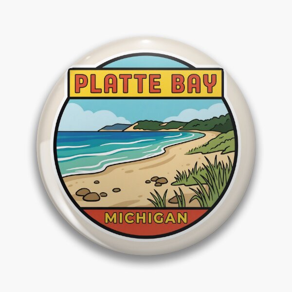 Artikelvorschau, Platte Bay, Michigan – Vintage-Design vom Michigansee entworfen und verkauft von TheOldMittenIllustrated.